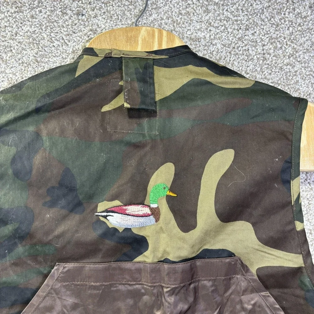 Vintage 90s Northwest Territory Vest Mens Large Green Camo Full Zip Hunting Duck